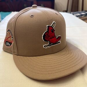 Men’s 7 1/8 Tan Baseball Cap with St. Louis Cardinal Patch